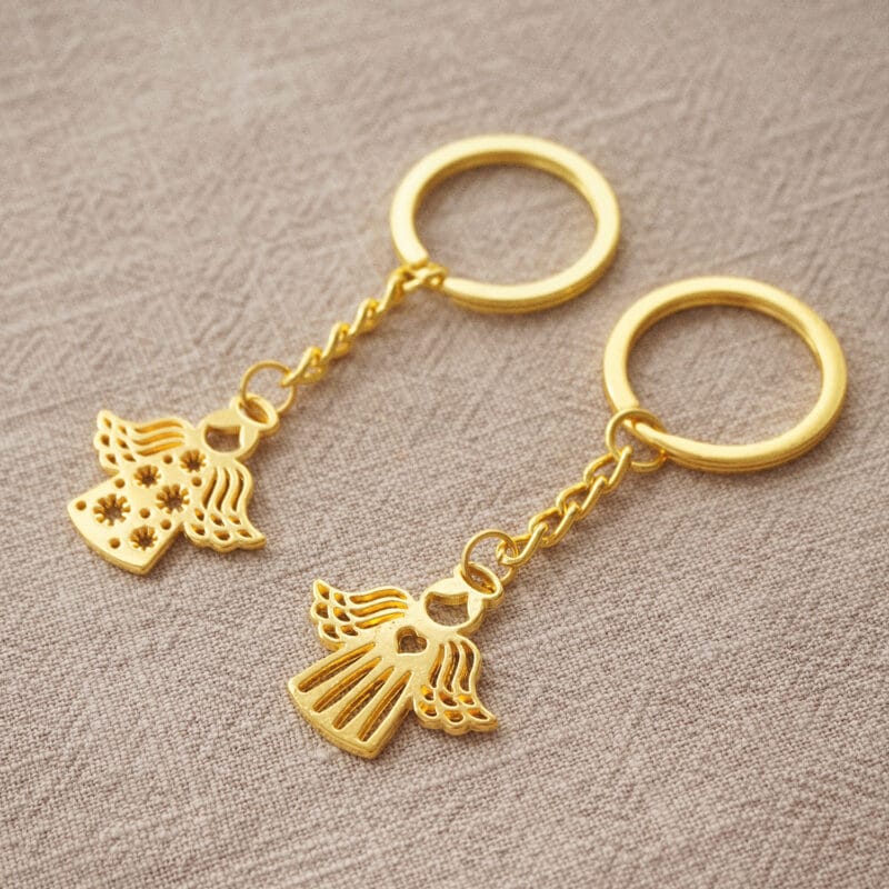 porte clé anges doré