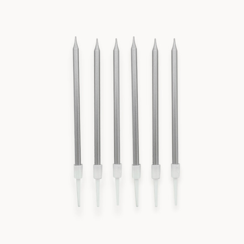 Bougies lisses pour gâteau - Argent