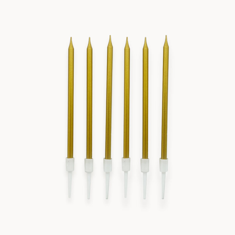 Bougies lisses pour gâteau - Doré