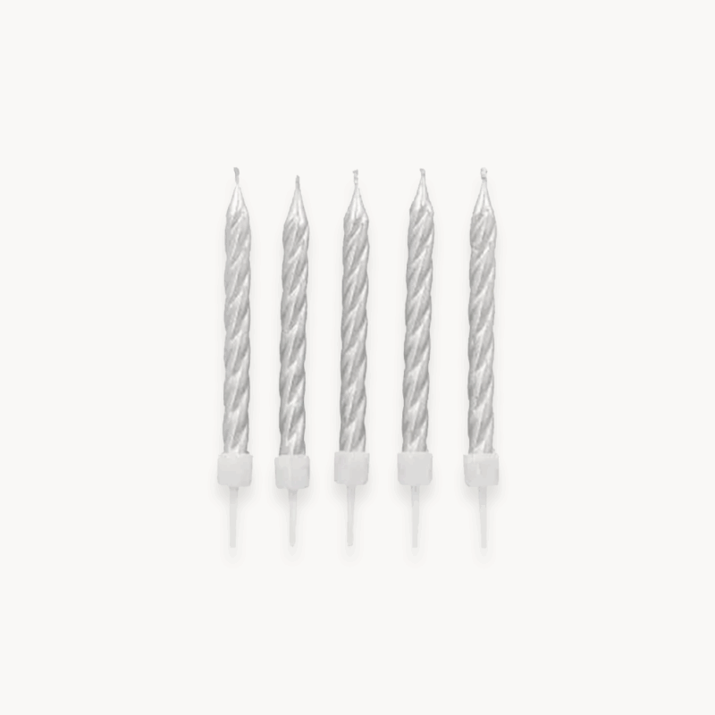Bougies pour gâteau - Argent