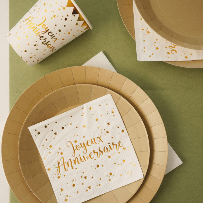 pack déco anniversaire sauge blanc - maisons notables