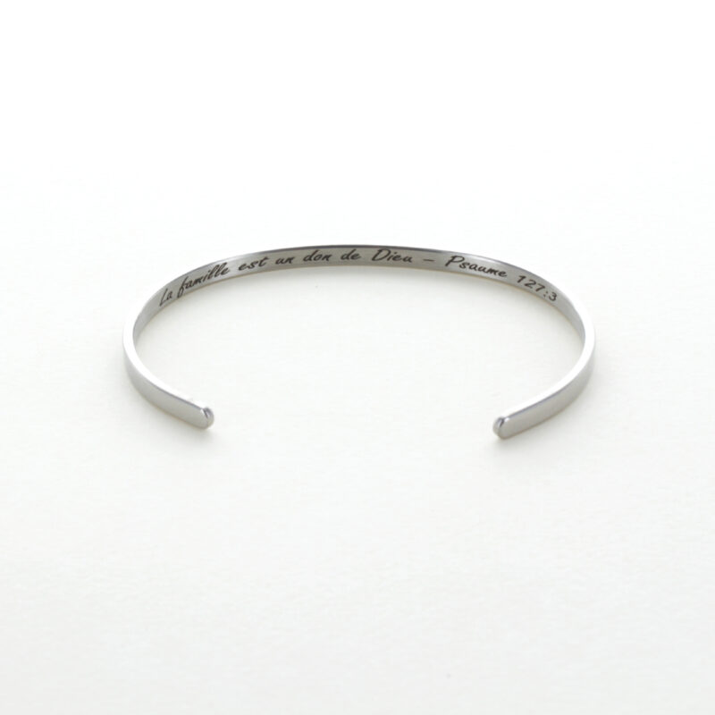 Bracelet Jonc Citation Biblique Latine Argenté - Notables (modèle fin) – Image 6