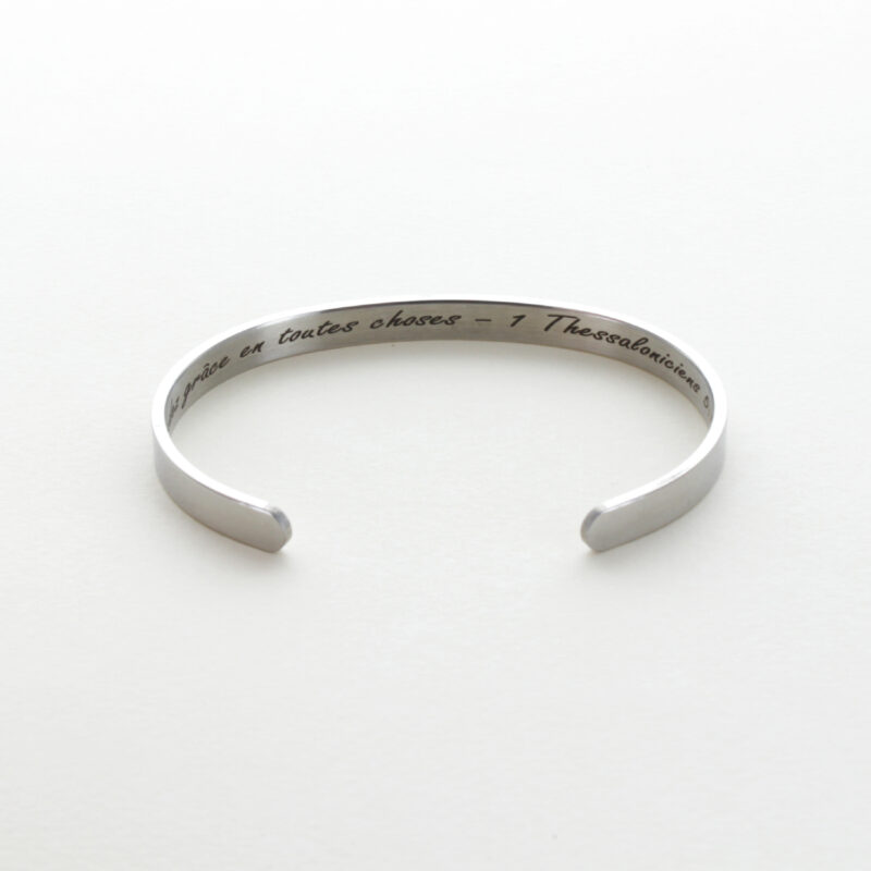 Bracelet Jonc Citation Biblique Latine Argenté - Notables (modèle large) – Image 4
