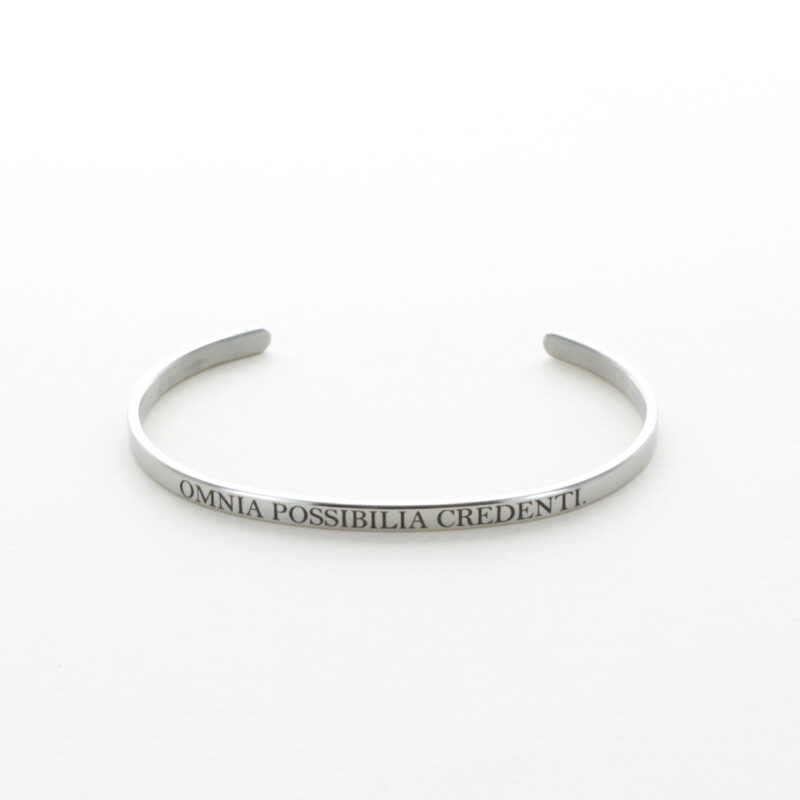 Bracelet Jonc Citation Biblique Latine Argenté - Notables (modèle fin)