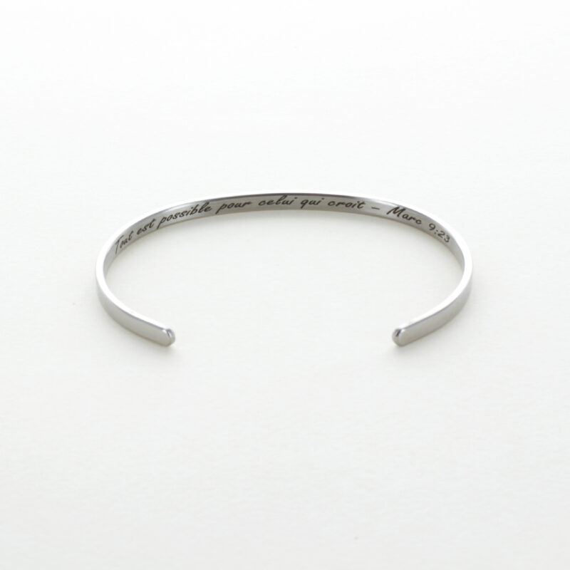 Bracelet Jonc Citation Biblique Latine Argenté - Notables (modèle fin) – Image 2