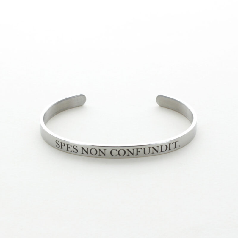 Bracelet Jonc Citation Biblique Latine Argenté - Notables (modèle large)