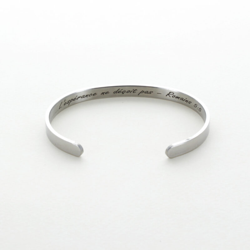 Bracelet Jonc Citation Biblique Latine Argenté - Notables (modèle large) – Image 2